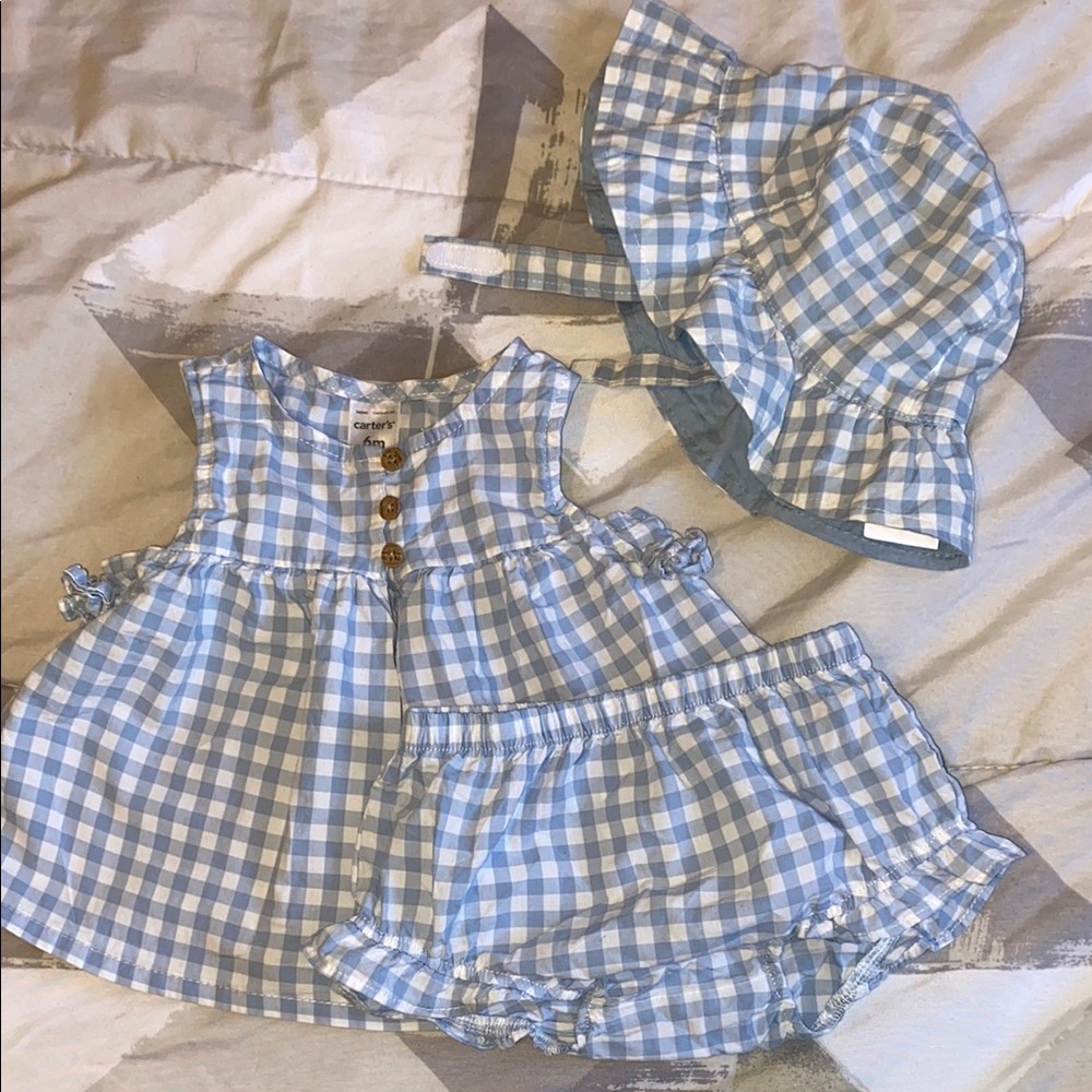 Carter's Blue and White Matching Hat Set